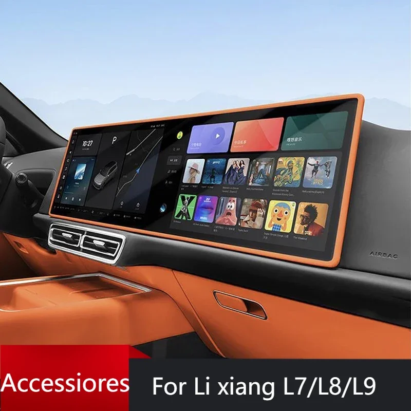 

New model For LiXiang L7 L8 L9 2022 2023 2024Car Screen Frame Display Edge Protector Central Control Silicone Protective Cover