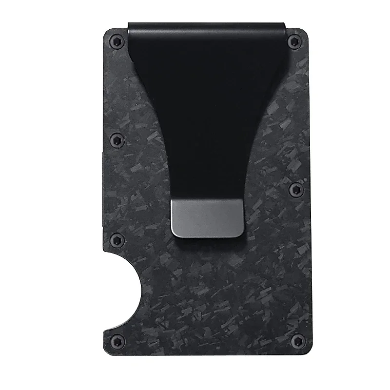 Portafoglio porta carte di credito sottile minimalista in metallo in fibra di carbonio Carteira per uomo Cartera Tarjetero Hombre Custodia porta carte di credito RFID