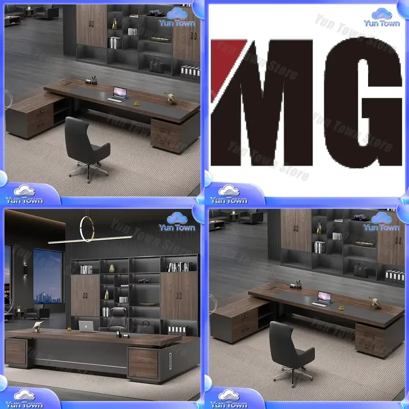 2026 Commercial L Shape Desk for Office Melamine Manager Desk for Boss Workstation Executive Desk for Home Office Standing