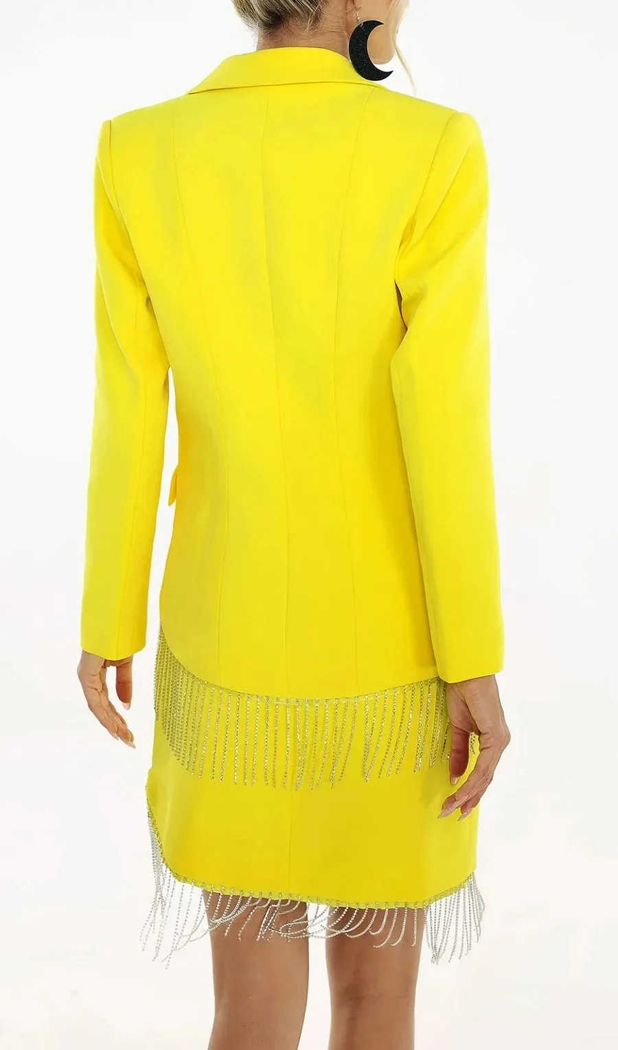 2 قطع حبة شرابة النساء التنانير الدعاوى مزدوجة الصدر طويلة الأكمام مخصصة ملابس سيدة رسمية ضيف حفلة رسمية السترة مجموعات