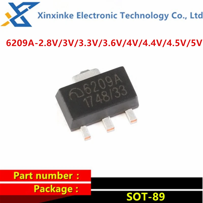 

10PCS ME6209A28PG 30PG 33PG 36PG 40PG 44PG 45PG 50PG SOT-89 LDO Linear Voltage Regulator 6209A-2.8V 3.0V 3.3V 3.6V 4V 4.4V 4.5V