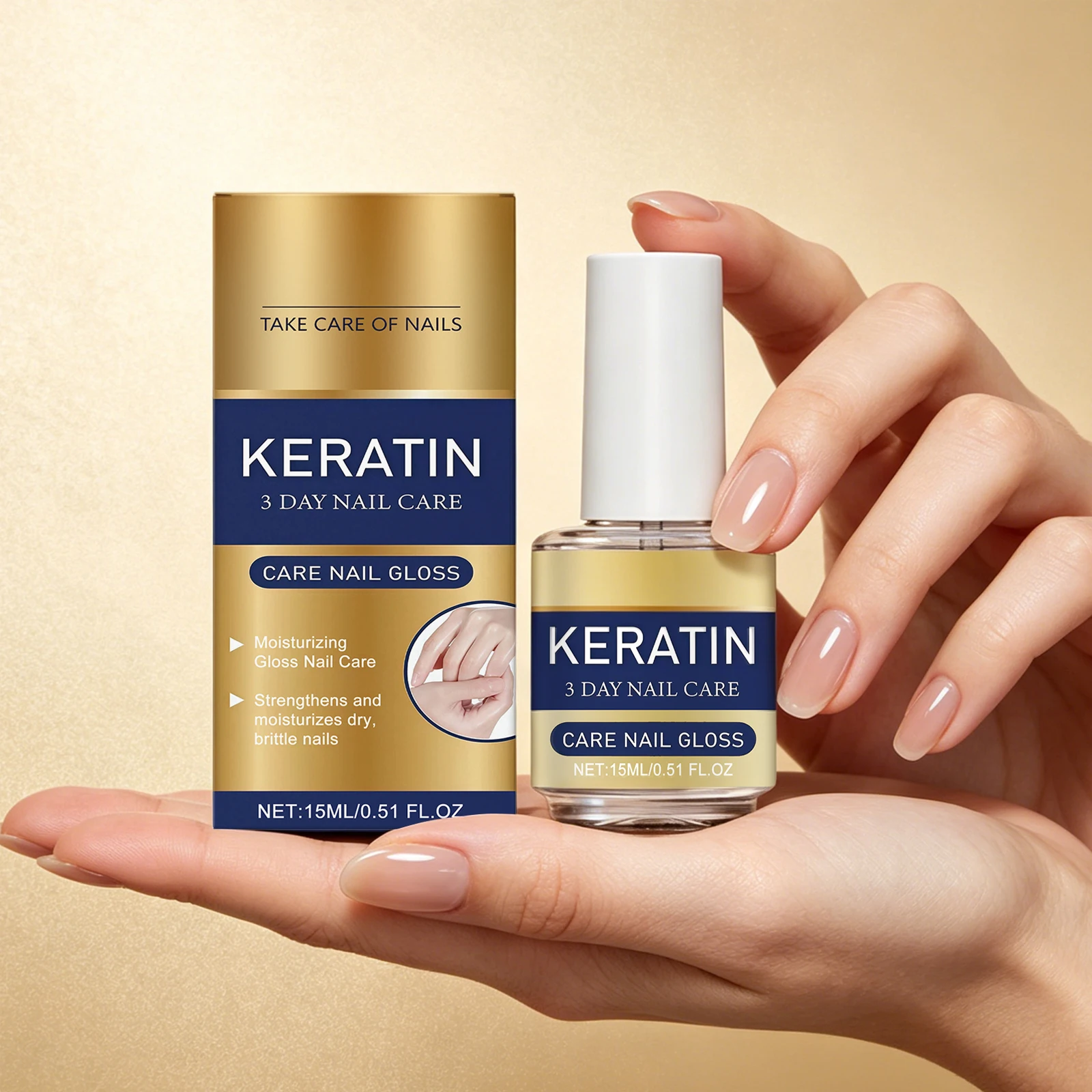 Aceite Fortalecedor de Uñas con Queratina, Reparación Vegetal, Previene la Rotura, Nutrición Profunda, Tratamiento Base para Uñas, Fortalecedor de Uñas