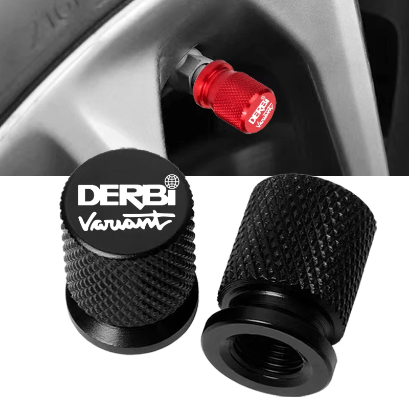 2PCS Motorcycle CNC Tire Valve Air Port Stem Cover Cap Plug Accessories For DERBI DERBI VARIANT SPORT R