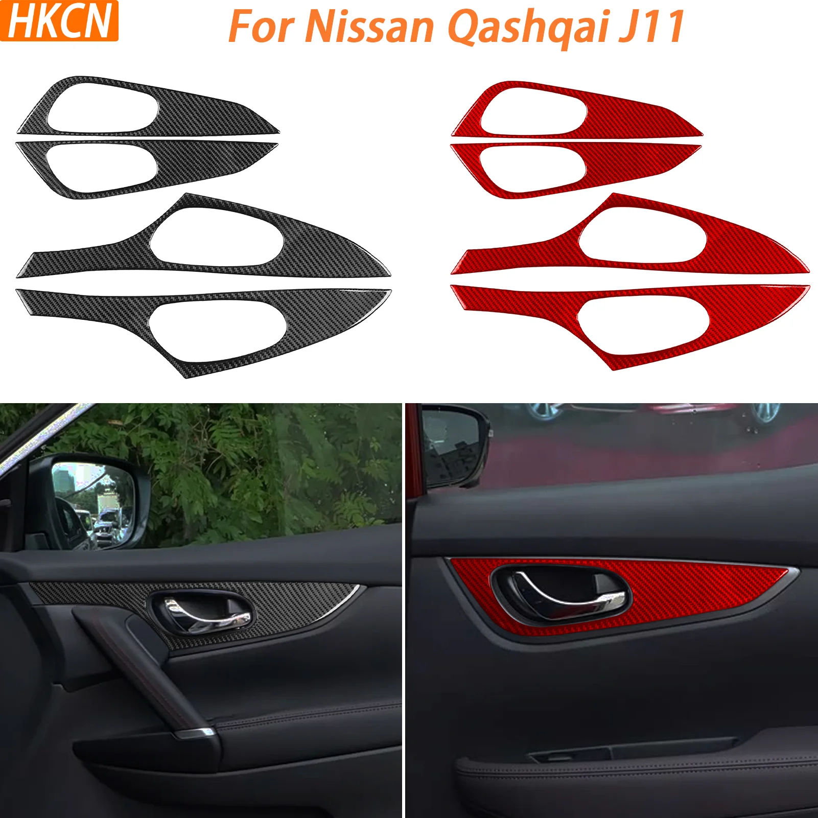 

Декоративная накладка на ручку двери из углеродного волокна для Nissan Qashqai J11 2017-2021, аксессуар для автомобиля, наклейка для украшения интерьера