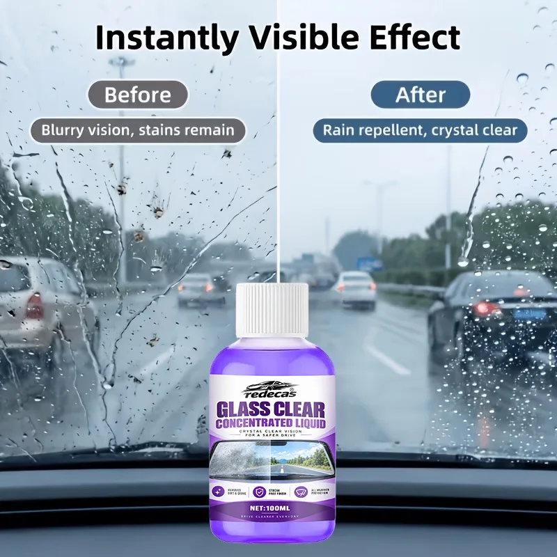 Nano Glass Rain Repellent 2 Pack, Nano Coating Water Repellent Anti Fog, Car Windshield Helmet Visor Interior, Clear Vision DIY