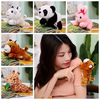 Stuffed Animals Magnetic Shoulder Plush Panda Tiger Clip on Shoulder Plush Doll Cartoon Cute Vivid Animal Plush Toy Kids Gift