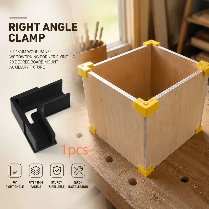 18mm Wooden Panel 90 Degree Corner Clamp Woodworking Right Angle Position Fixing Auxiliary Mount Jig
