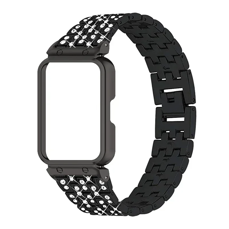 Diamond Bracelet for Samsung Galaxy Fit 3 Metal Strap Case Protector for samsung galaxy fit 3 Watchband Protective Shell Cover