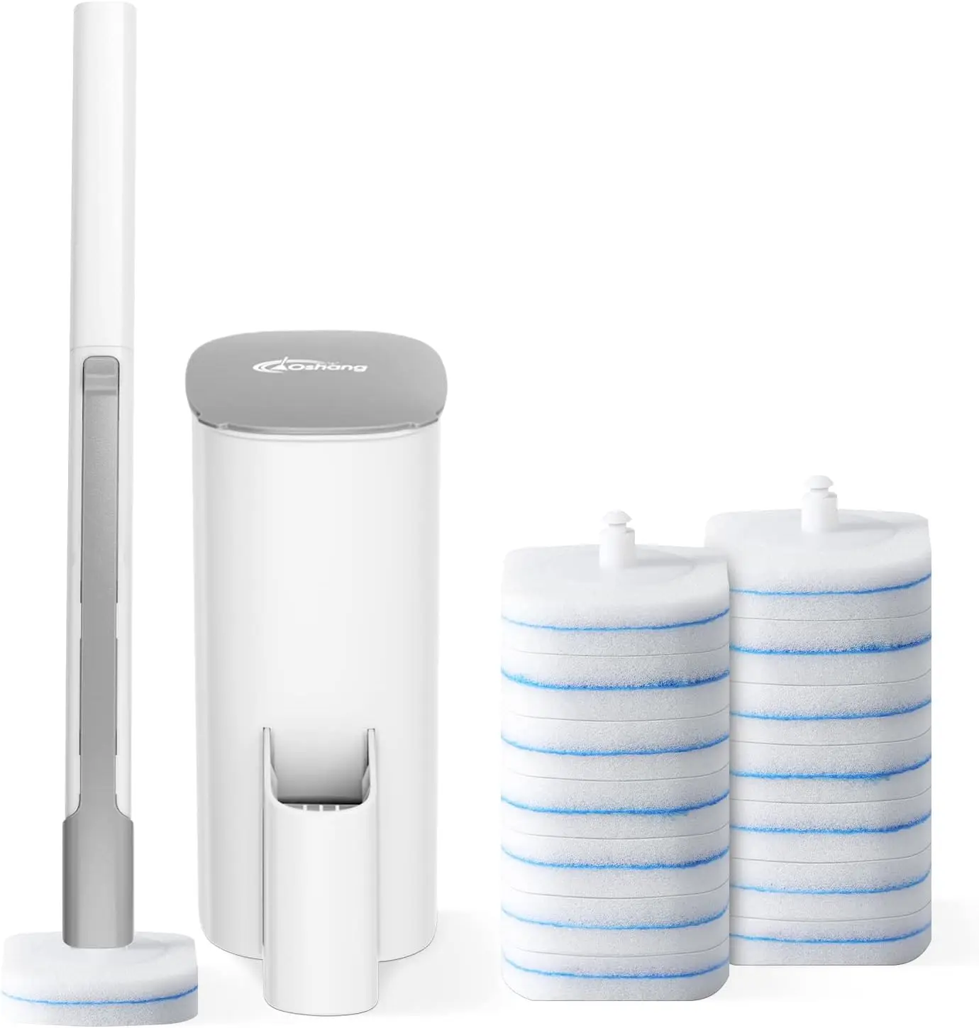 

Disposable Toilet Brush with Holder and 14 Refills for Deep Cleaning and Hygienic Bathroom Maintenance