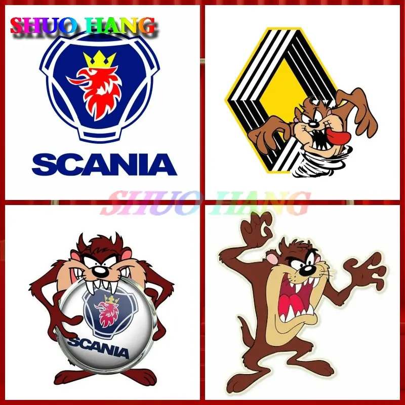 High-quality Car Stickers TASMANIAN DEVIL TAZ Decal Vinyl Car Parts Window Truck Bared Teeth for SCANIA