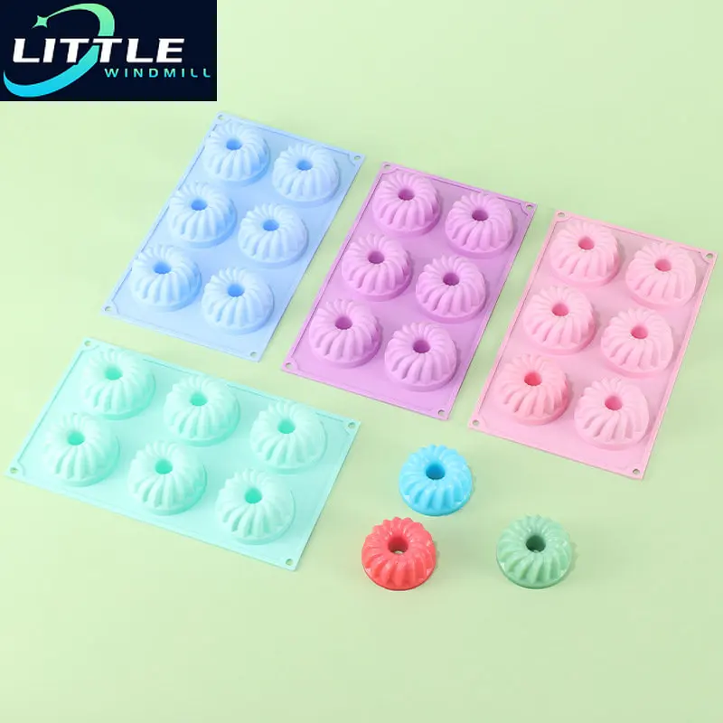 

6 Cavity Swirl Shaped Silicone Chiffon Cake Mold Baking Form Pudding Fondant Jelly Chocolate Mousse Mould Pastry Tools