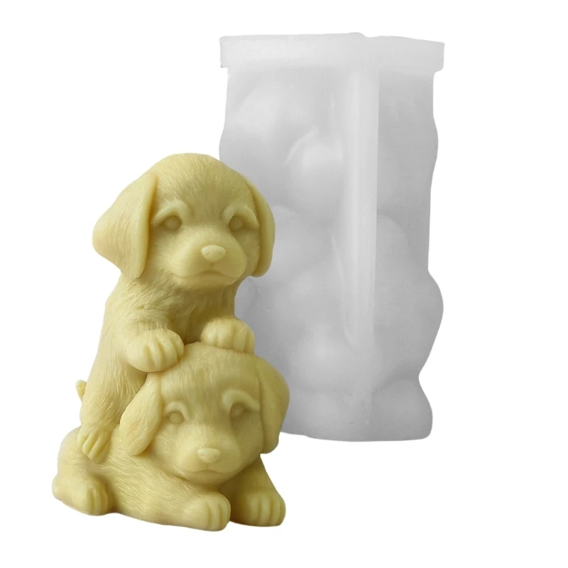 Moules figurines en Silicone, fournitures fabrication bougies, moule à savon en forme chien, moules d'artisanat, en