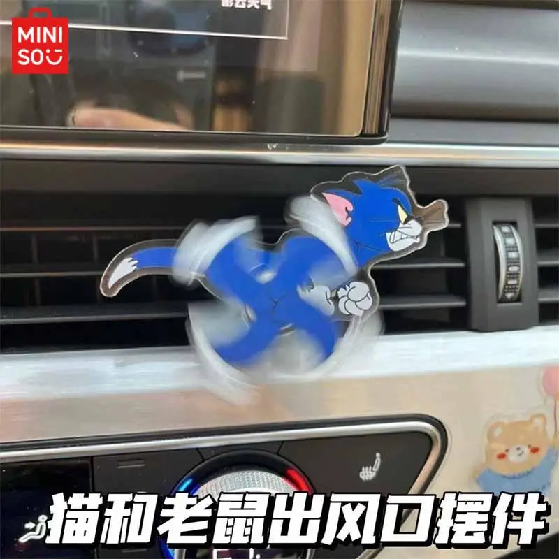 Miniso Kawaii Car Air Conditioning Decoration Tom Jerry Anime Cartoon Air Outlet Interior Cat and Mouse Car Accessories for Gift