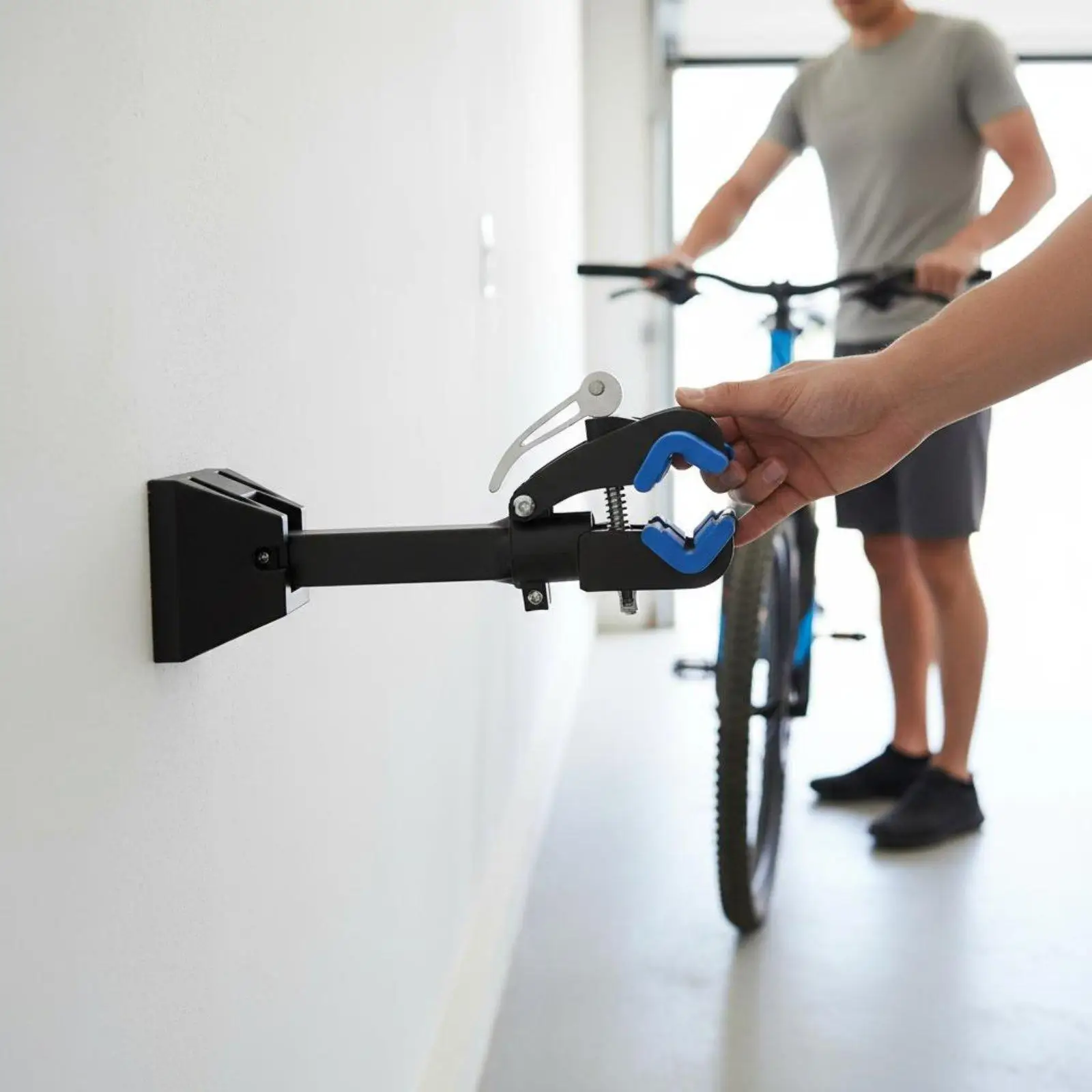 Heavy Duty Bicycle Wall Hook Foldable Bike Storage Rack for Garage Shed Mounted Holder with Rubber Pads for Mountain Road Bike
