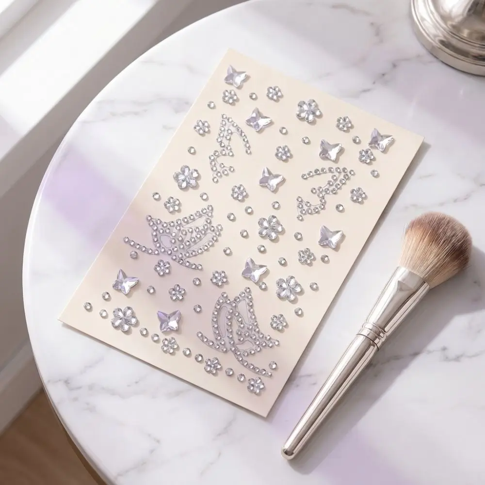 Self-Adhesive Temporary Tattoo Sticker Sparkling DIY Crystal Sticker Body Art Zircon Rhinestone Tattoo Party Decor