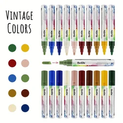 Bold 10 Vintage Colors Liquid Chalk Marker Pen for Chalkboard, Blackboard, Window, Bistro, Car Glass, Board, Mirror, Erasable