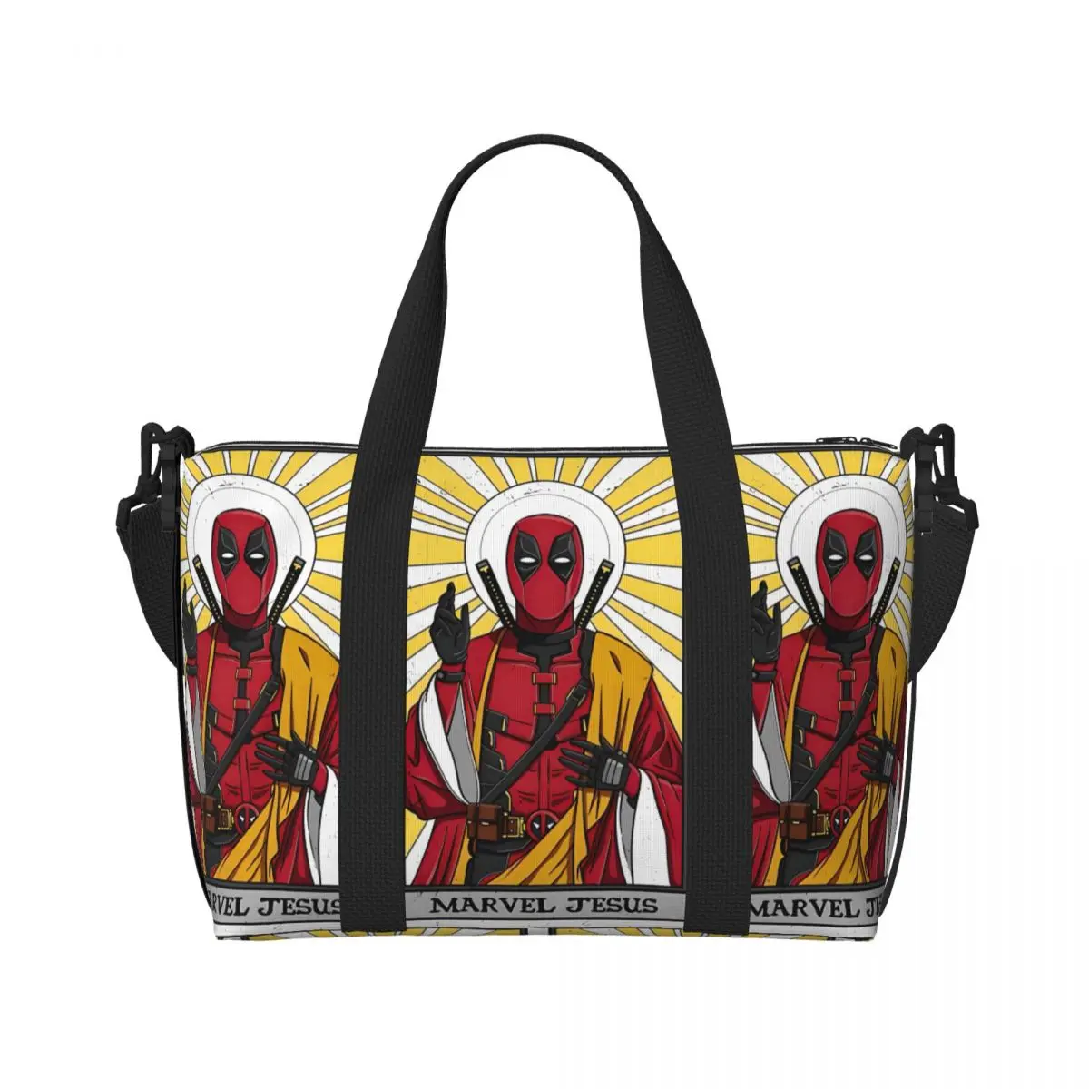 Custom I Am Deadpool Jesus Tote Bag Women Large Capacity Gym Beach Shoulder Travel Bag