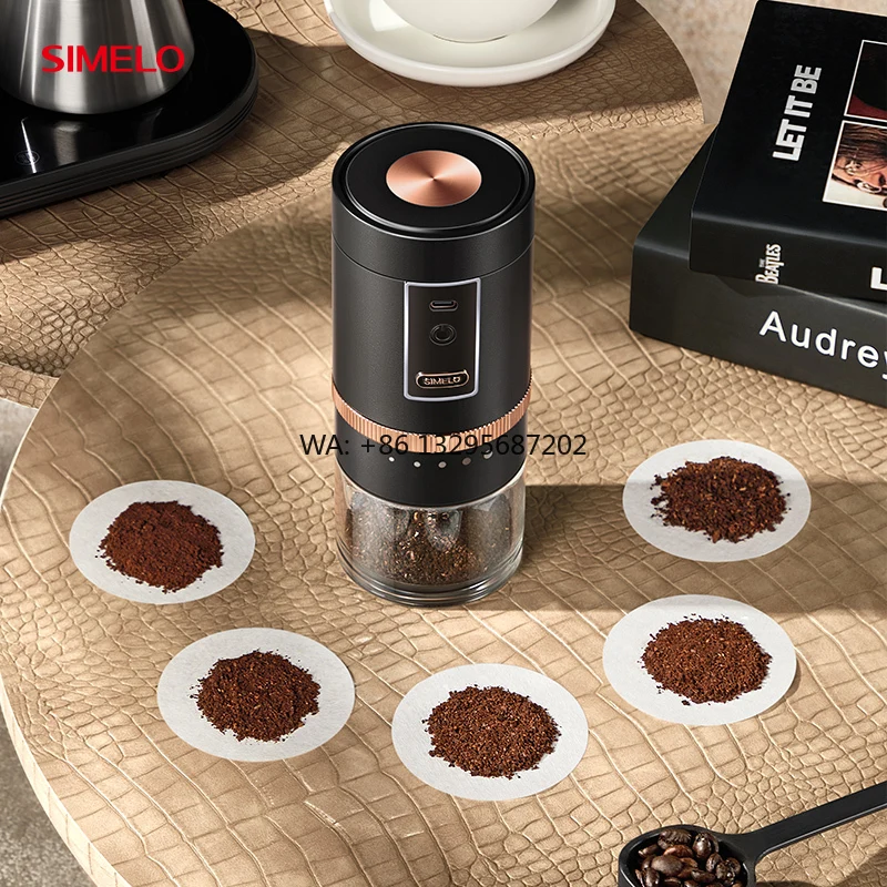 

SIMELO PLUS Портативная перезаряжаемая электрическая беспроводная кофемолка высшего качества, кофемолка для зерен