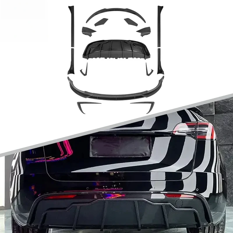 

for Model Y 2018+ FAST Style Carbon Aero Kit Front Lip Rear Diffuser Side Skirt Vents Spoiler