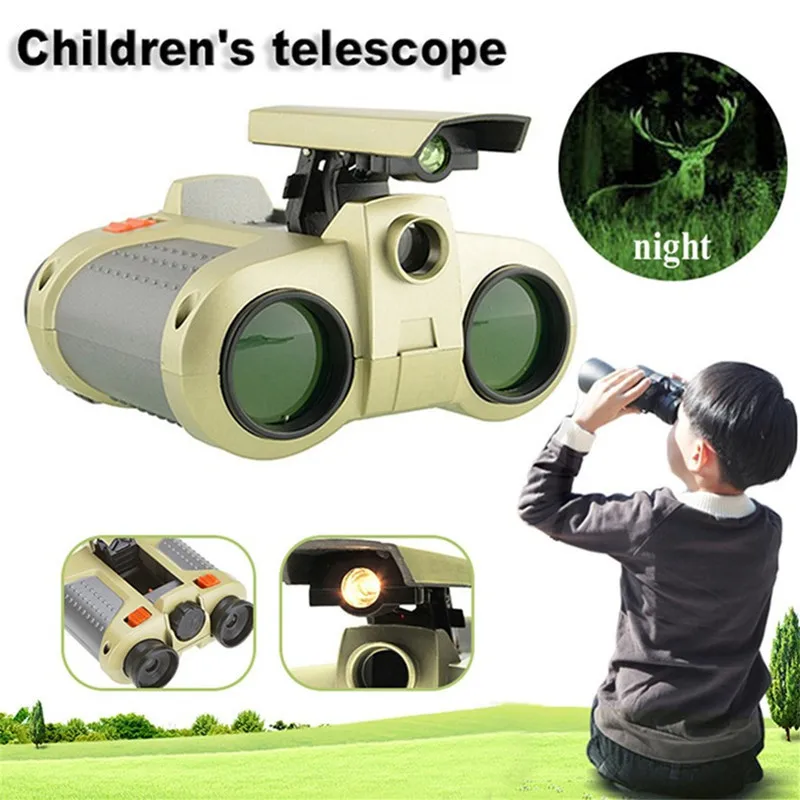 Pop-up Adjustable-focus Binoculars with Night Vision, High-definition, High Magnification 4X30, with Lights