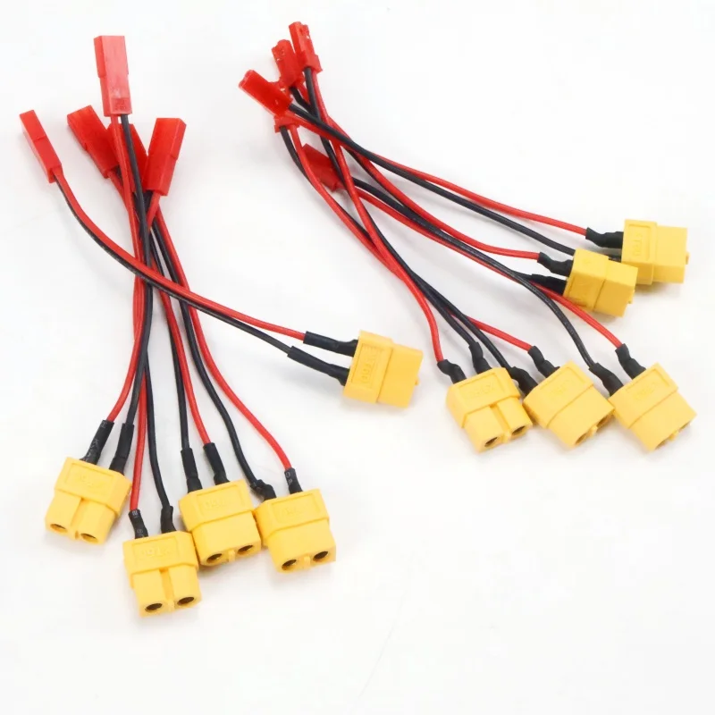 10 سنتيمتر RC كابل محول البطارية XT60 إلى JST ذكر/موصل سالب 22AWG سلك السيليكون ل FPV الطائرة بدون طيار قطع غيار السيارات 5 قطعة