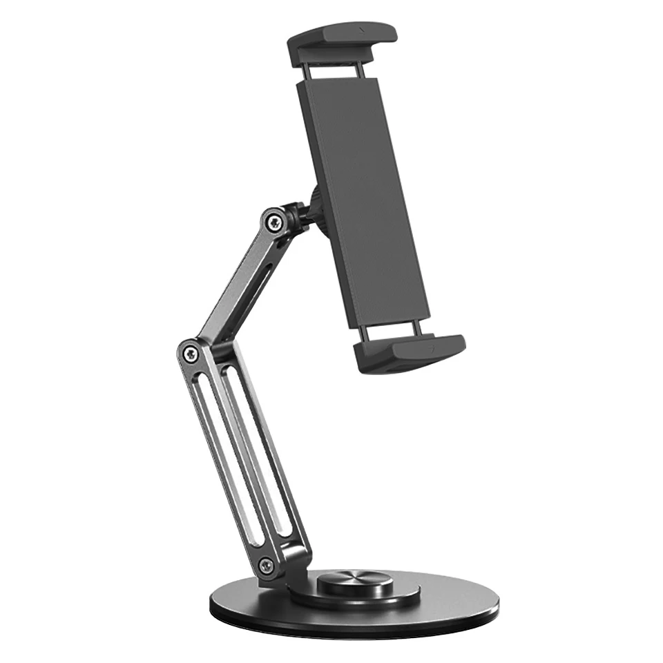Stojak na tablet z obrotem 360 stopni, składany, ze stopu aluminium, uchwyt biurkowy na telefony, leniwy uchwyt na biurko do iPad iPhone 16 15 14 13 12 Pro Max — zdjęcie produktu 7