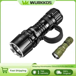 Wurkkos TD07 Tactical Flashlight 1300 Lumens 479m Beam Distance 18350 Battery Dual Switch Ring Grip Police/Everyday Use