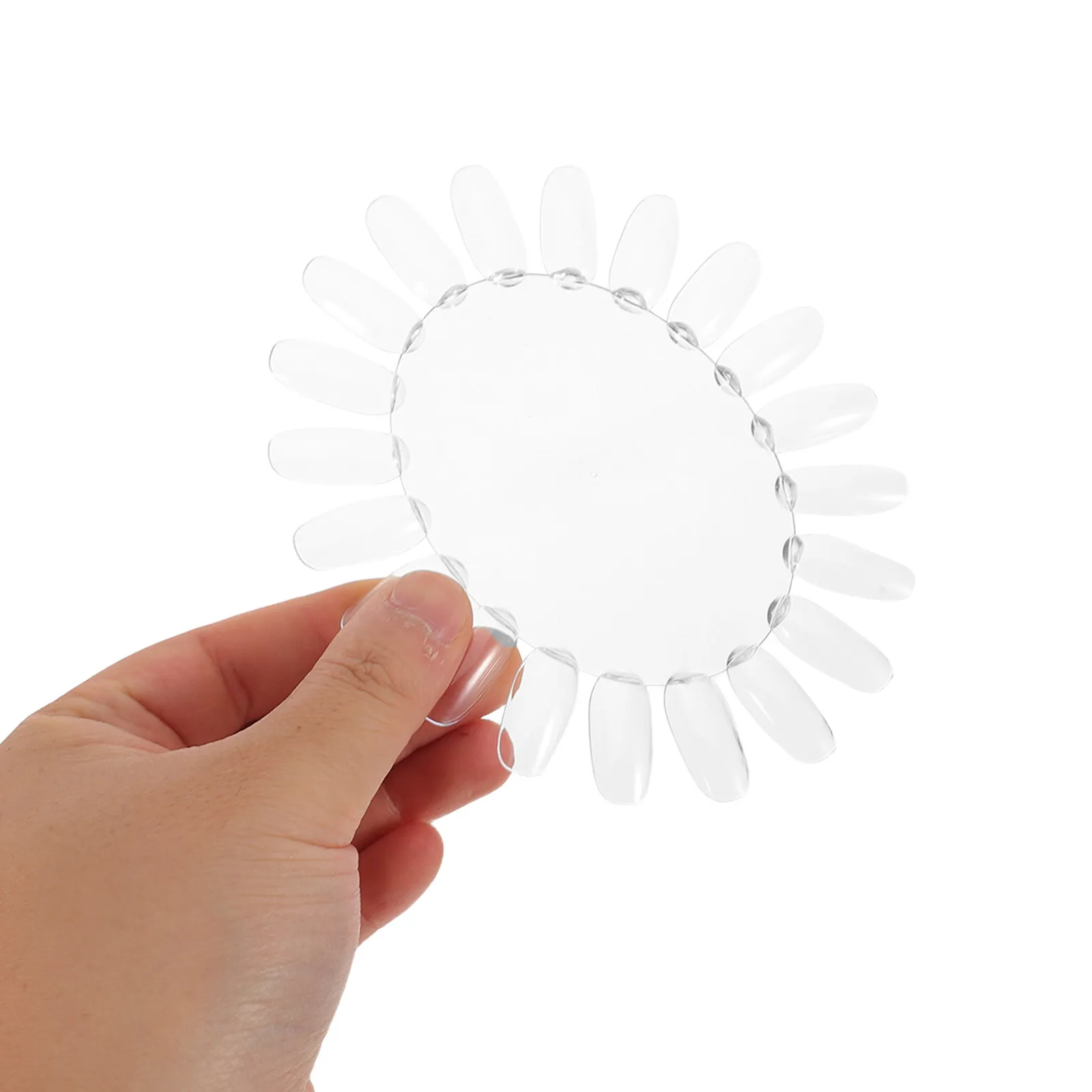 

20Pcs Nail Color Sample Display Wheel Transparent Oval Plastic 20 Tips Each False Nail Sample Board for Manicure Salon