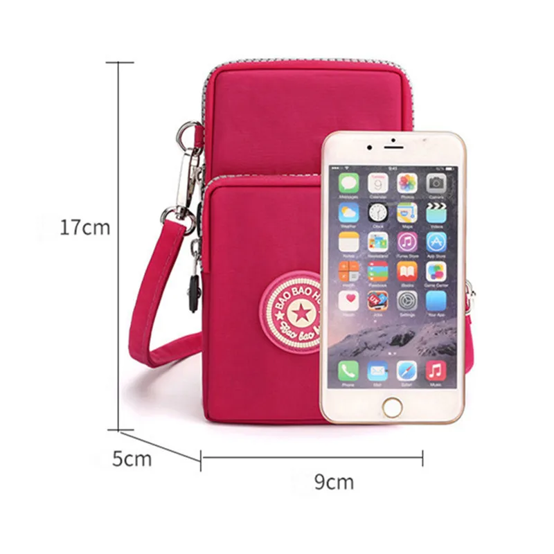 Sport-Armtasche, Damen-Handytasche, Laufen, Messenger-Geldbörse, Geldbörse, Damen-Schulter-Cross-Body-Taschen, mehrschichtige Reißverschlusstasche