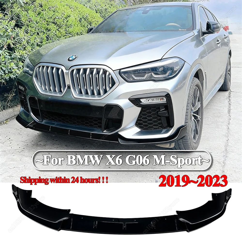 

For BMW X6 G06 M-Sport M50i M50d xDrive30d xDrive40i 2019-2023 Car Front Bumper Lip Splitter Spoiler Diffuser Guard Bodykits