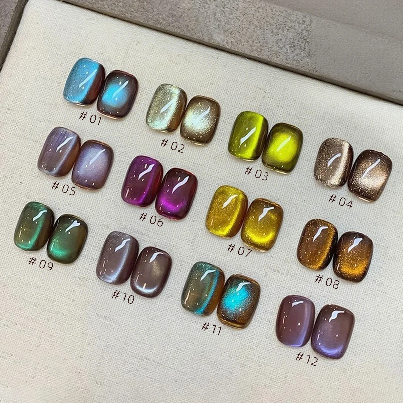 MIANEL 10ML Desert Coffee Braun Grün Flash Cat Eye Gel Nagellack Blau Lila Glasperlen Nägel Nagelbedarf