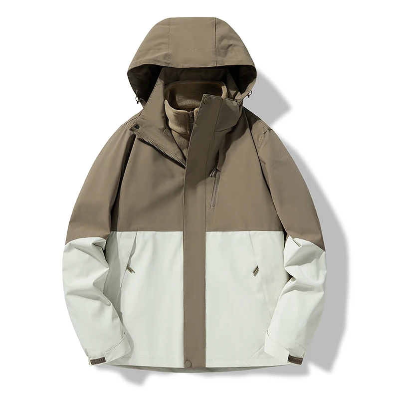 Warm Camping Hiking Jacket Men Autumn Winter Outdoor Sports Coats Unisex Windbreaker Couple Waterproof Jackets Two-piece Set image 3