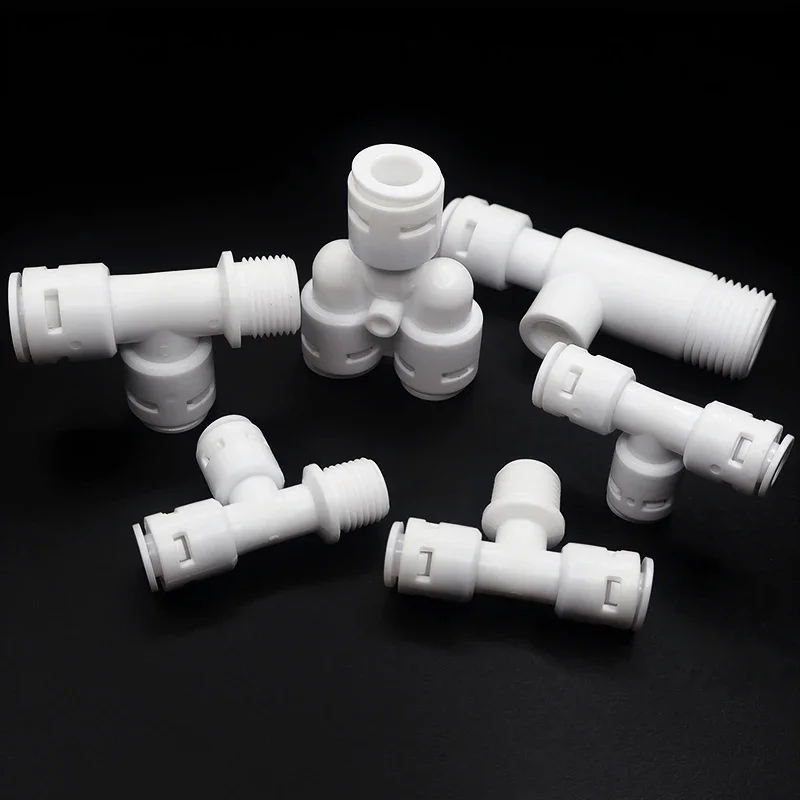 Reverse Osmosis Water Filter parts tee joint water purifier quick connector POM PE water pipe accessories RO 1/4 \