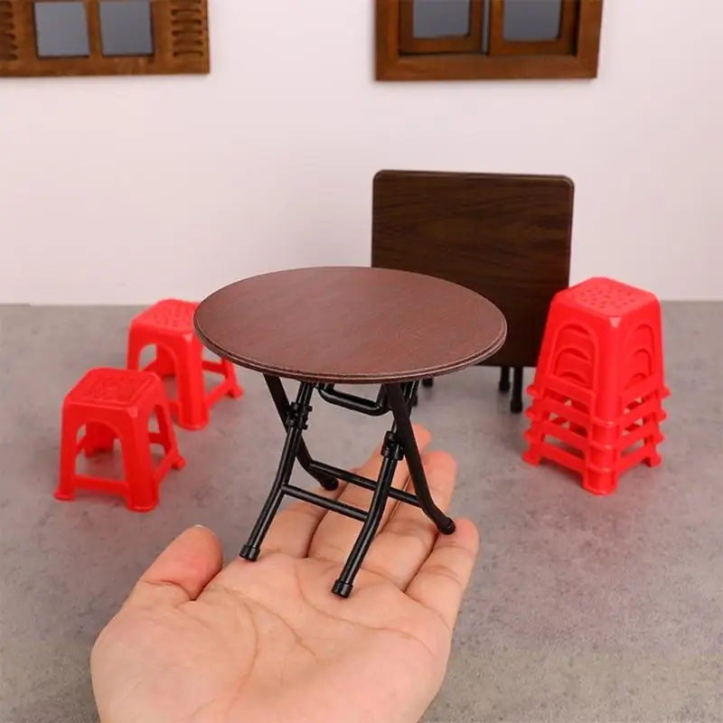 Nhà Búp Bê Thu Nhỏ Nội Thất Bộ Bàn Ghế Ăn Mô Hình Hình 1/12 Nội Thất Thu Nhỏ Cho Trẻ Chơi Sáng Tạo A2UB