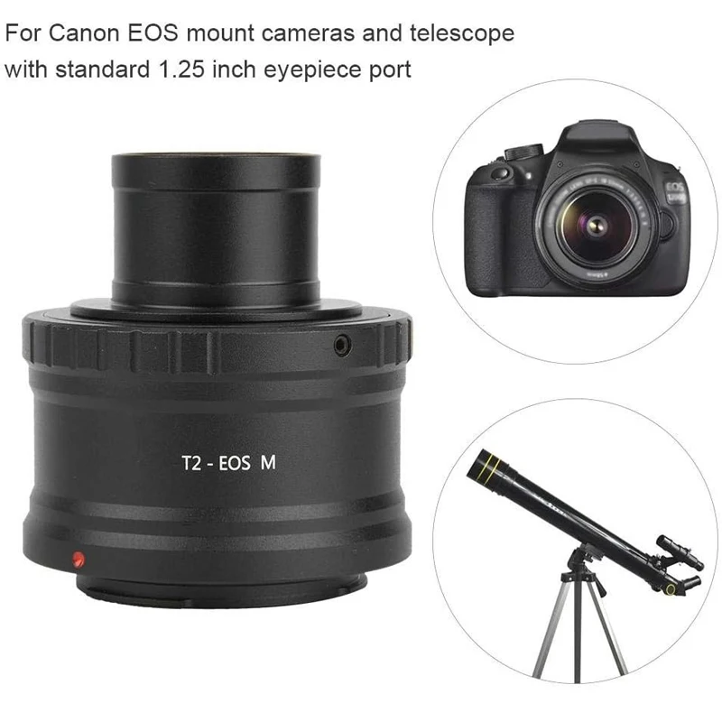 EOS-M T2 Objektivadapter, M42 auf 1,25 Zoll Teleskopadapter T-Ring Adapter für Canon EOS Kamera