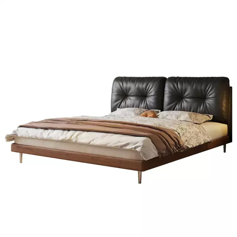 

Italian, minimalist, cloud, solid wood, leather bed, medieval, retro