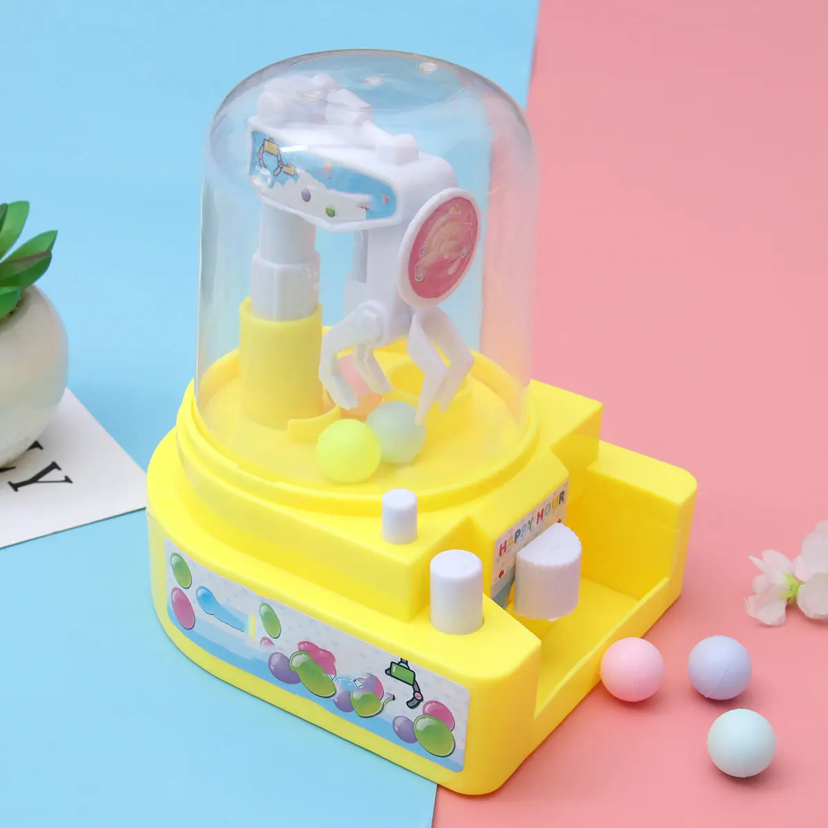1Pcs Mini Candy Grabber Claw Machine Plastic Mechanical Crane Catcher for Kids Children Handheld Enhance Hand Eye Coordination