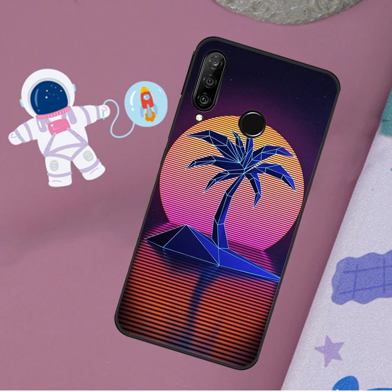 Retrowave Neon Palms Tree Case For Huawei Nova 9 10 SE Y60 Y61 Y70 Y90 Nova 11i 8i 7i 3i 5T P20 P40 P30 Lite P60 Pro