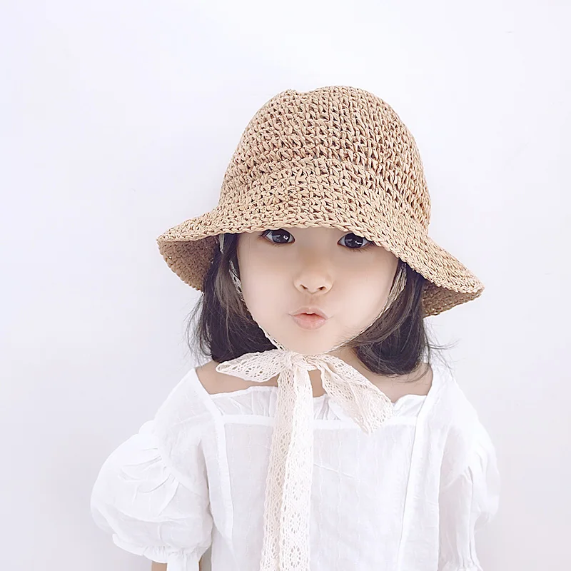 Chapeau d\'été Pour bébé avec nœud en paille, Panama, princesse, Pour la plage, Pour Enfants