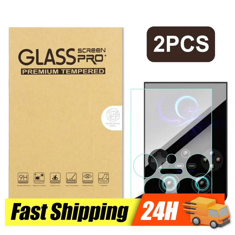For RG477V Soft Film Screen Protector Dual Screen Flip Handheld Game Console 2 Pack HD Tempered Glass Protectors Film