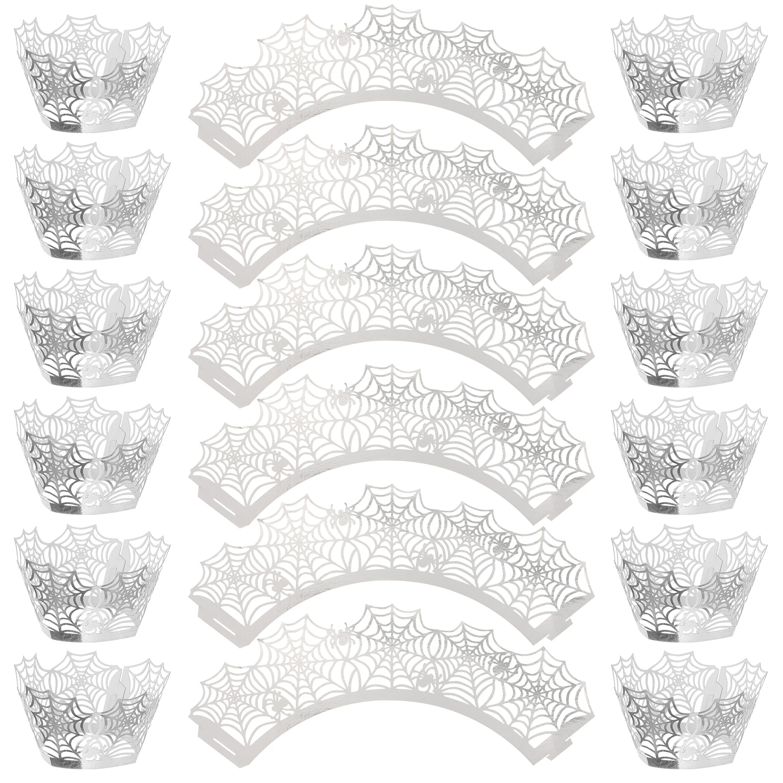 

25 Pcs Cake Border Halloween Cupcake Wrapper Dessert Bowls Hollow-out Birthday Celebration Cups Bridal Shower