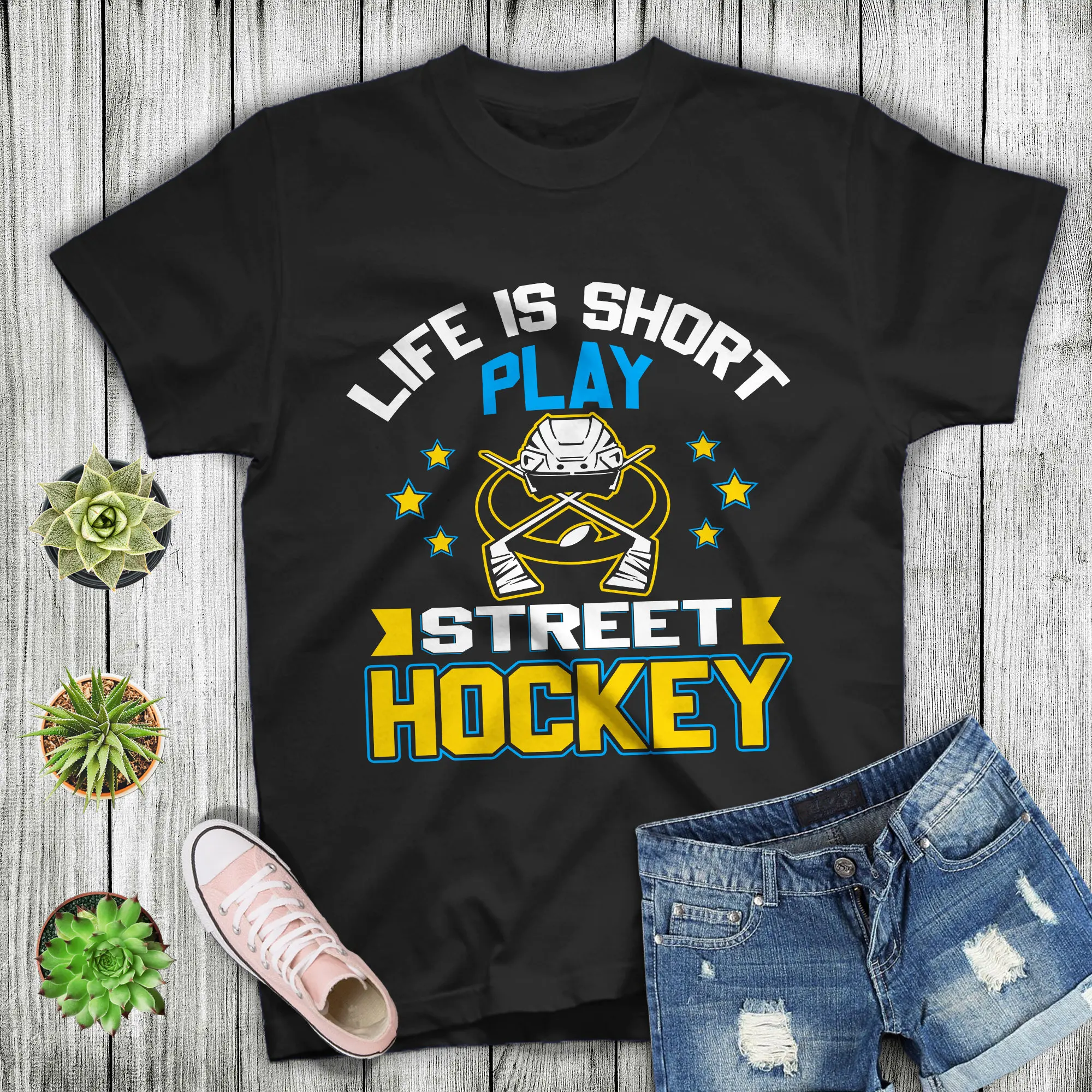 Dek Hockey Life Is Short Play Street T shirt