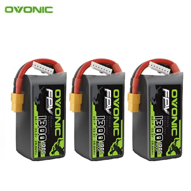 HOT 1/3 sztuk OVONIC 100C 1300mAh 6S/22.2V akumulator Lipo do helikoptera RC Quadcopter FPV wyścigi części do dronów z wtyczką XT60 bateria
