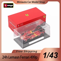 In Stock New Bburago 1:43 24h Le Mans Rally Ferrari 499p Alloy Miniature Diecast Model Ferrari 2023 296 Gt3 Car Toys Kids Gift ﻿