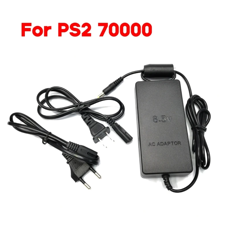 Portable Charging- Cable Power Supply AC Adapter EU-/US Standard Gaming Accessories Suitable for PS2 70000 Slim- Console 95AF