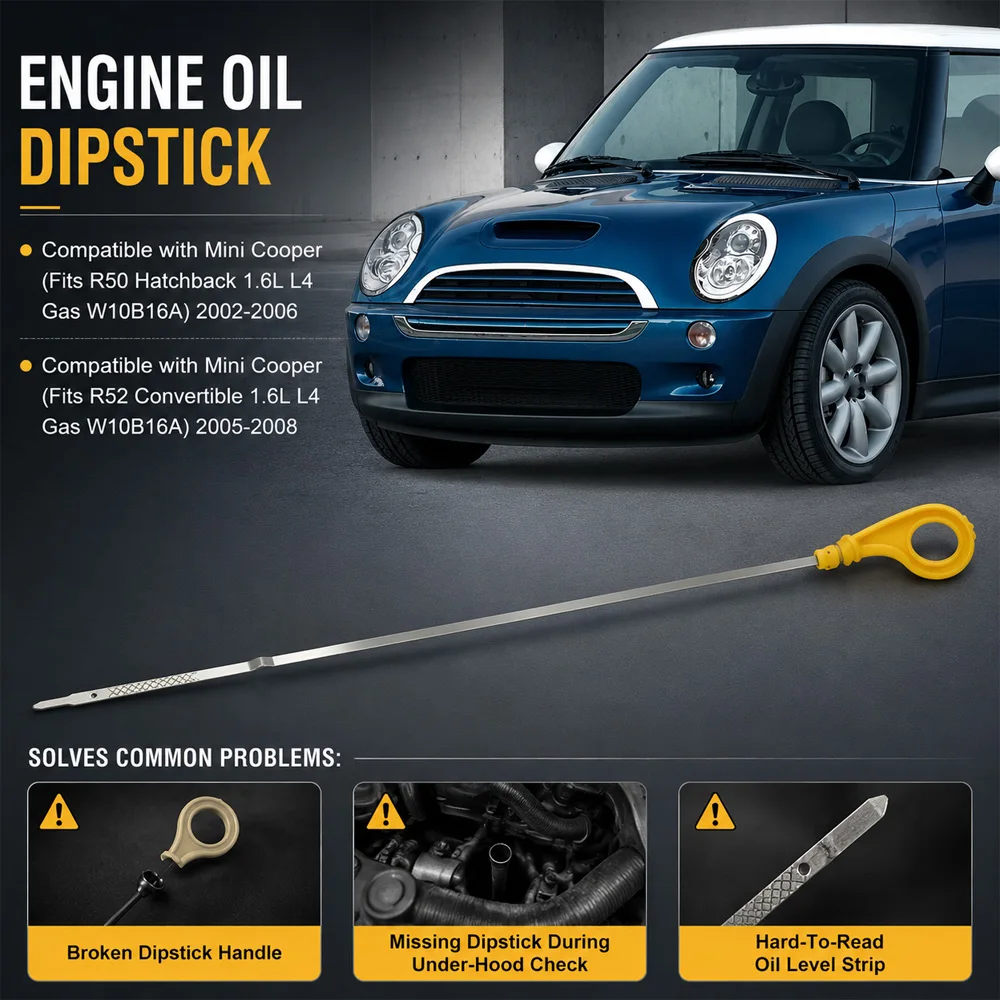 For Mini Cooper R50 Hatchback 2002-2006 For Mini Cooper R52 Convertible 2005-2008 Engine Oil Level Dipstick 11437510798