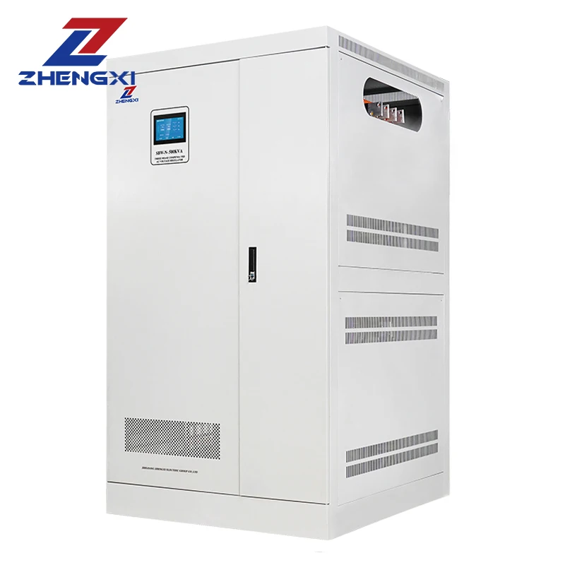 SBW-F 500KVA 600KVA 250KVA AVR 3-fase automatische AC-spanningsregelaar LCD eenfasige volledige compensatie SVC-spanningsstabilisatoren