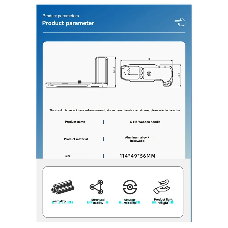 For Fuji X-M5 Camera Handle Bottom Plate Base L Plate For Fuji X-M5 L-Shaped Mounting Plate For Fuji X-M5