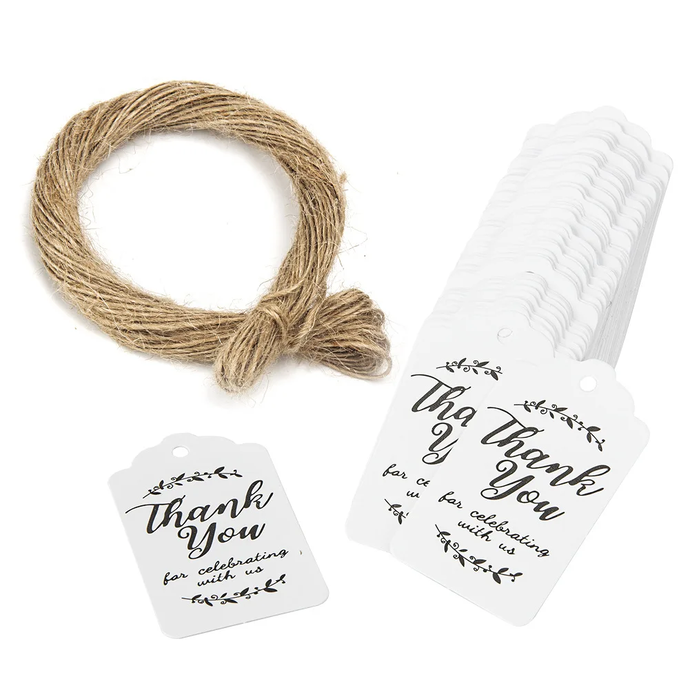 

100Pack Thank You Gift Tags -Thank You for Celebrating with Us Gift Favor Labels for Wedding, Invitation, Bridal Shower or Party