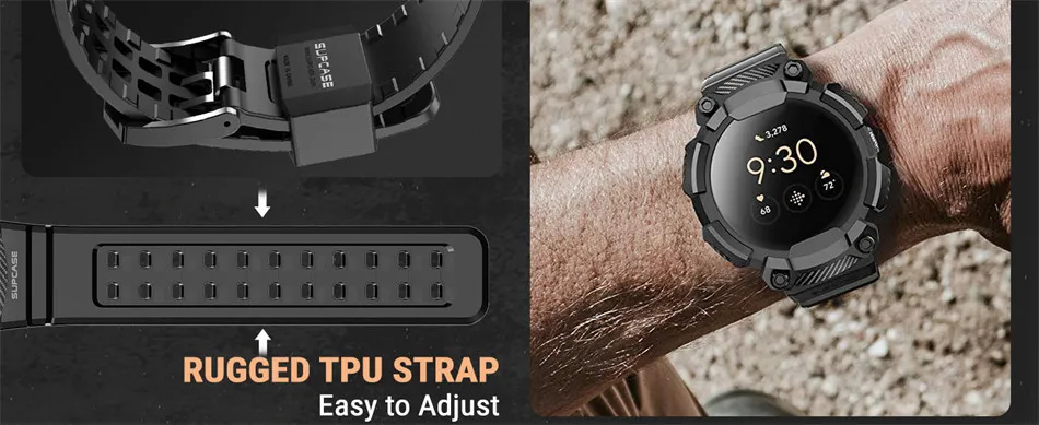 Sup case For Google Pixel Watch 3/2/1 Case 41mm (2024/2023/2022) ub pro robustes Schutz uhr gehäuse mit verstellbarem Armband – Detail 2